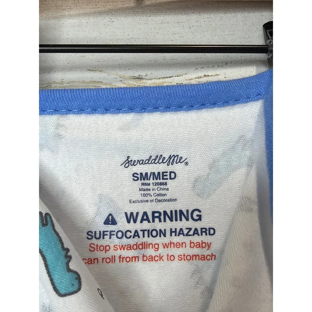SwaddleMe Amelia Phoebe Swaddle Bundle Boys S/M Blue Dino Print Cotton EUC